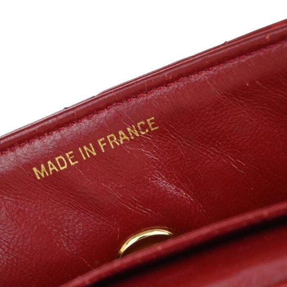 CHANEL CC Mini Matelasse Chain Shoulder Bag Leather Red GHW Vintage - Picture 7 of 16